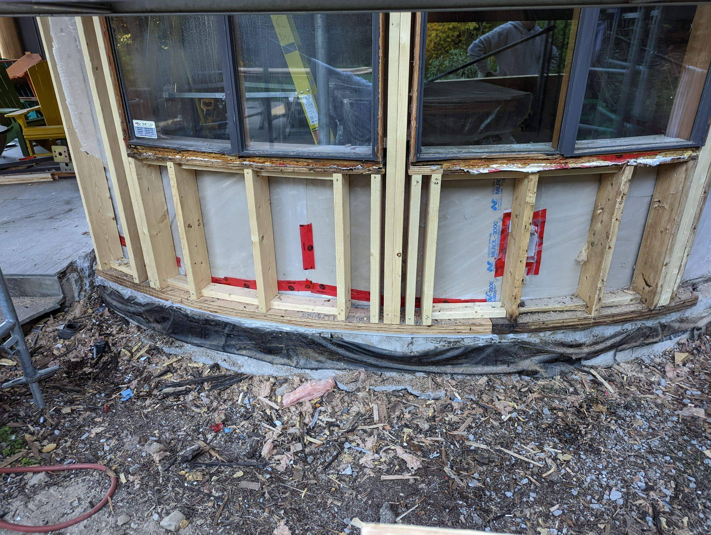 New structural framing installed