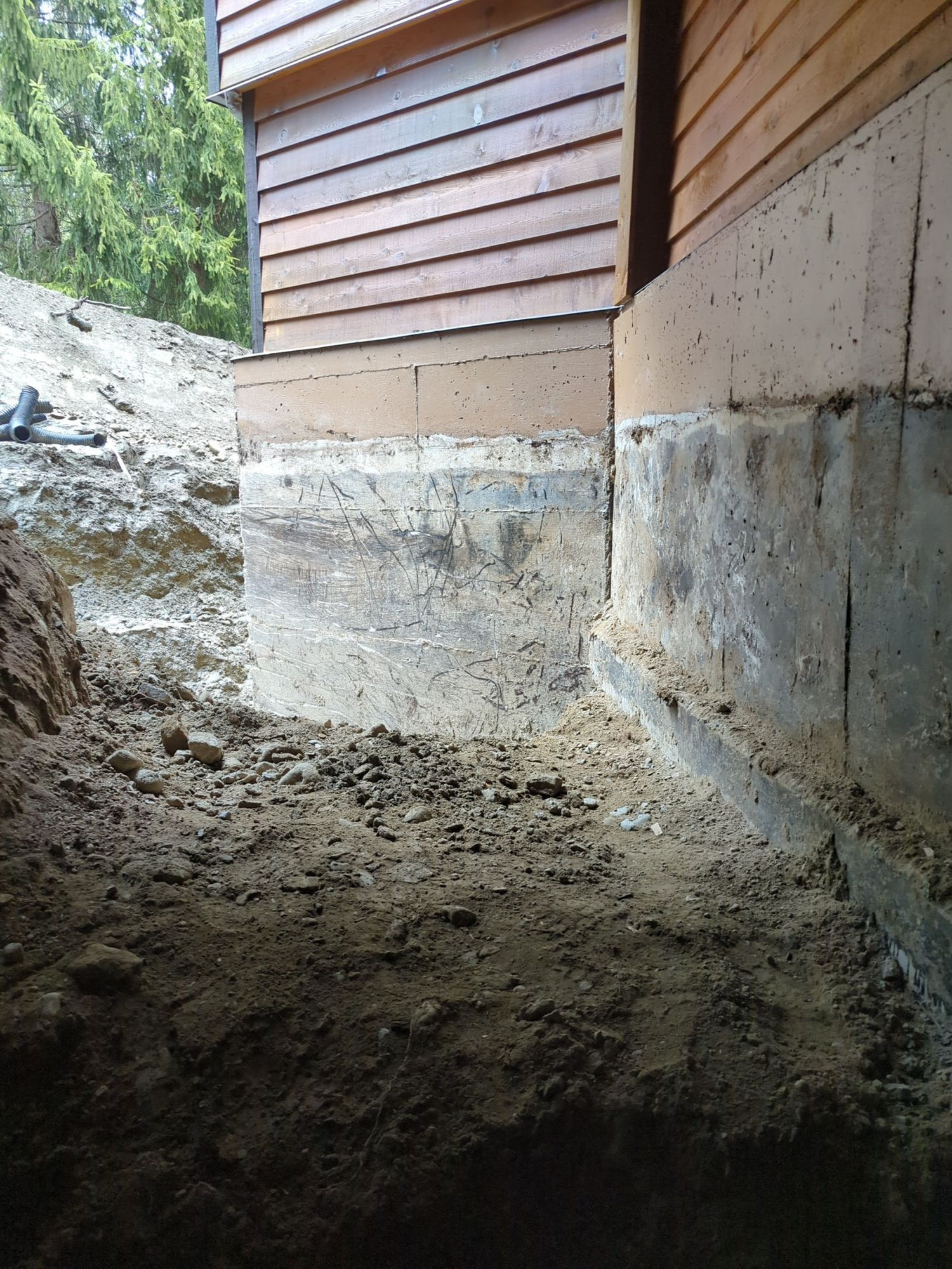 Excavating foundation to footing