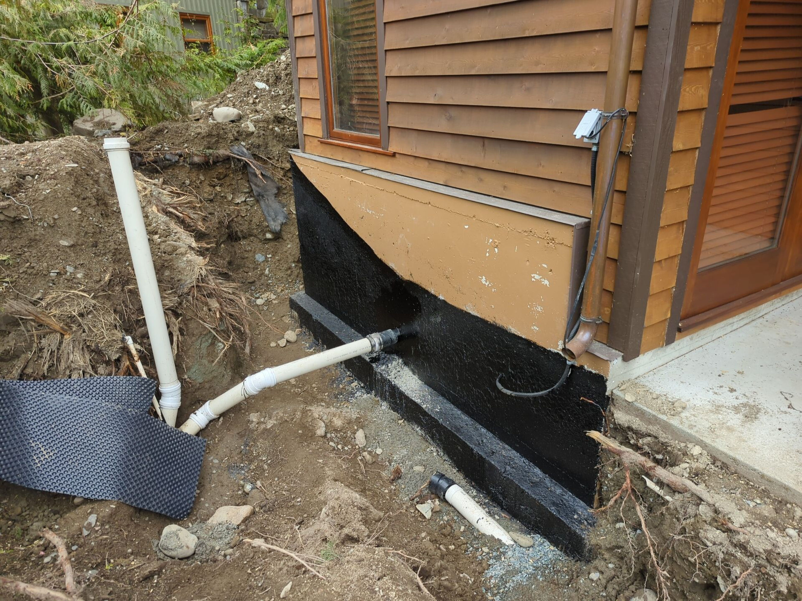 Foundation waterproofing applied